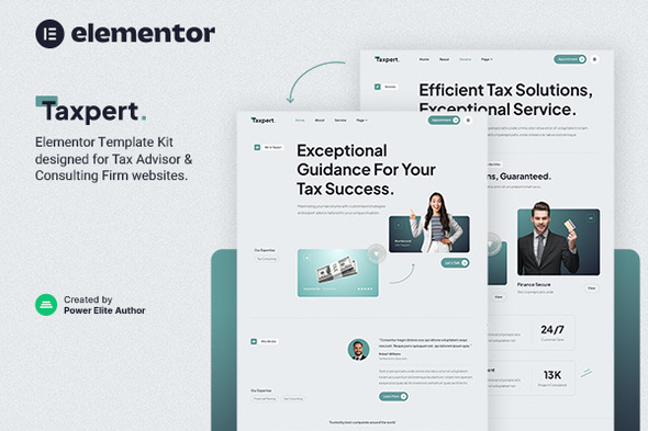 Taxpert – Tax Advisor & Consulting Elementor Template Kit