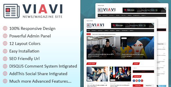 Viavi - News, Magazine, Blog Laravel Script
