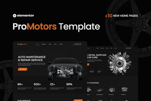 ProMotors – Car Service and Detailing Elementor Pro Template Kit