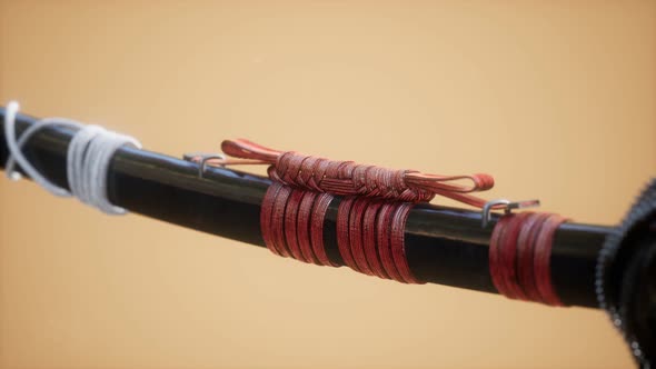 Asian Katana with Ornament Sward on Bright Background