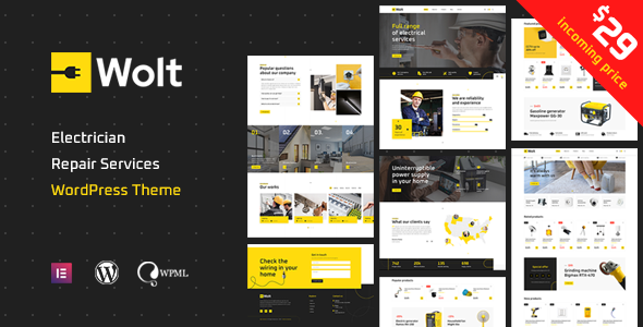 Wolt - Electrician Repair Services &Amp; Lighting Store Wordpress Theme