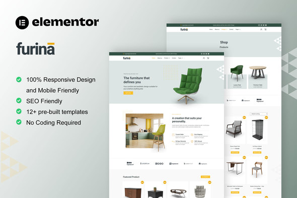 Furina - Furniture Shop WooCommerce Elementor Pro Template Kit