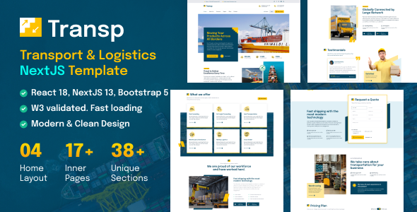 Transp - Transport Courier & Logistics NextJS Template