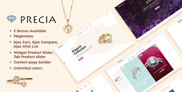 Precia – Jewelry eCommerce Magento 2 Theme