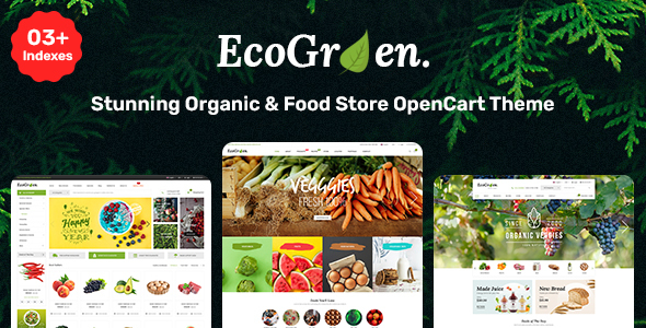 EcoGreen - Multipurpose Responsive OpenCart 3 Theme With Mobile Layouts (Organic Food Topic)