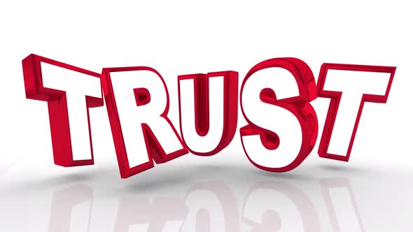Trust Confidence Integrity Reputation Red Letters Word 3d Animation