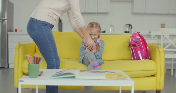 Strict Mum Forcing Her Carefree Daughter To Study