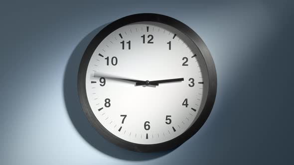 Clock Face On Light Blue Wall