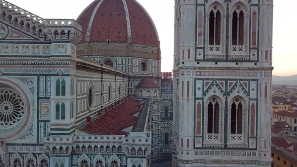 Aerial View on the City and Cathedral of Santa Maria Del Fiore