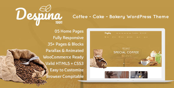 Despina – Cafes & Coffee Shops WordPress Theme