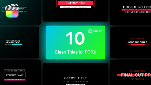 Clean Titles for Final Cut Pro X Vol. 01 alt