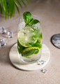 Cold mojito cocktail with fresh citrus slices ice. Summer party or bar menu concept. - PhotoDune Item for Sale