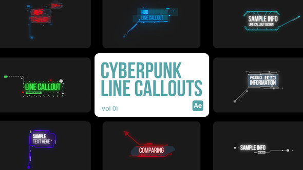 Cyberpunk Line Callouts for After Effects alt