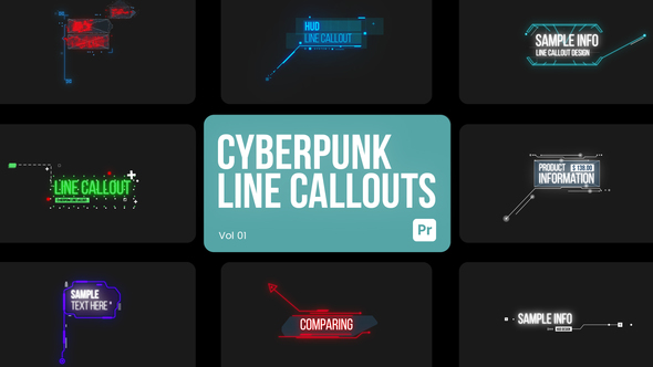 Cyberpunk Line Callouts for Premiere Pro