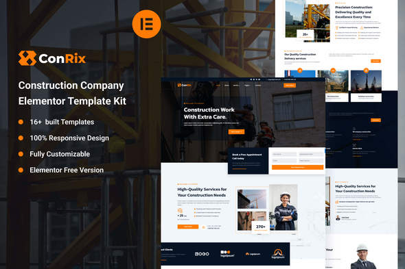 Conrix - Construction Company Elementor Template Kit