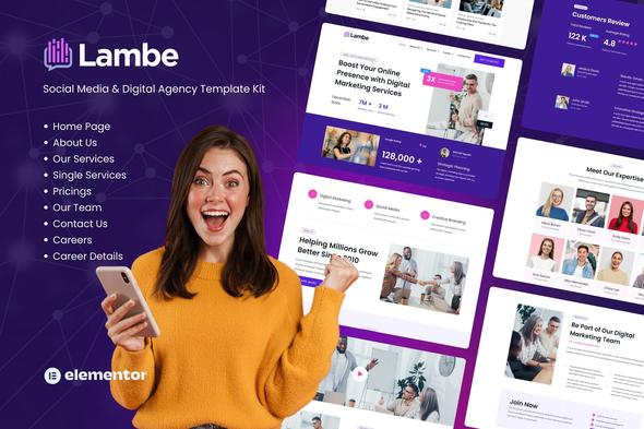 Lambe – Digital Marketing Agency Elementor Template Kits