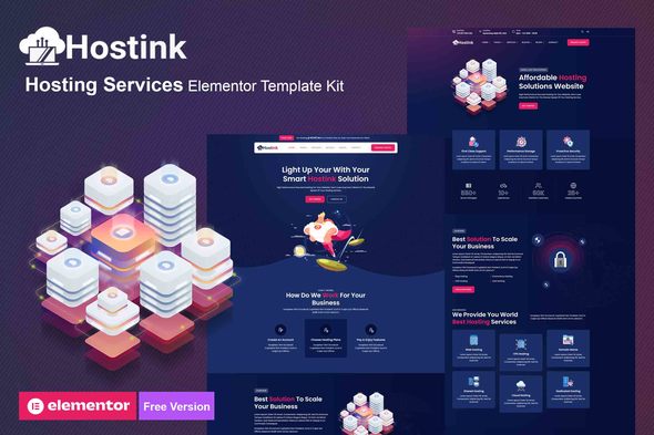Hostink – Hosting Services Elementor Template Kit