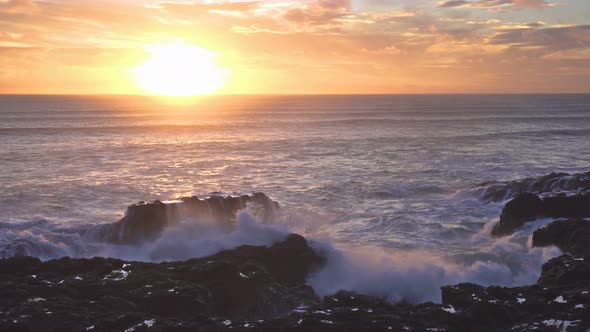 Colorful Sunset over Ocean Waters