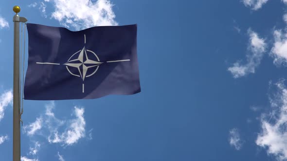 Nato Flag On Flagpole