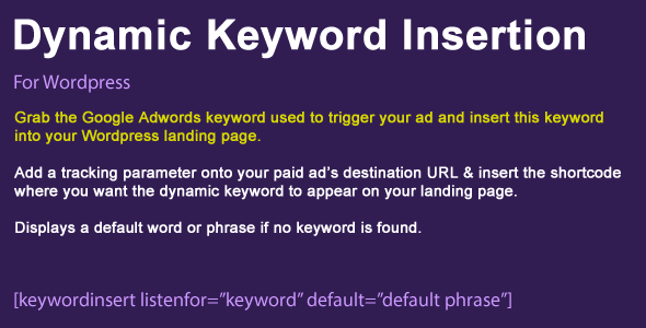 WordPress Dynamic Keyword Insertion