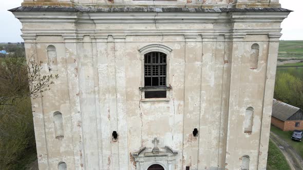 Aerial view of the church ruins church of St. Anthony Ukraine