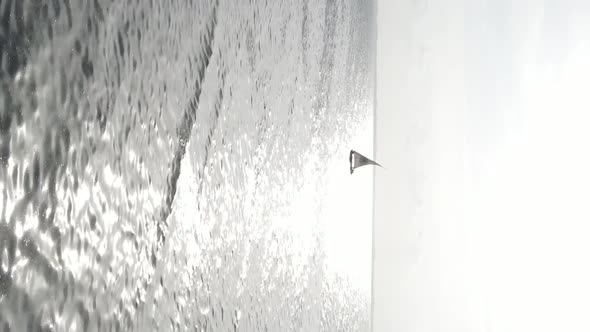 Tanzania Vertical Video  Boat Boats in the Ocean Near the Coast of Zanzibar Aerial View