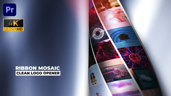 Ribbon Mosaic Photo logo opener - Premiere Pro