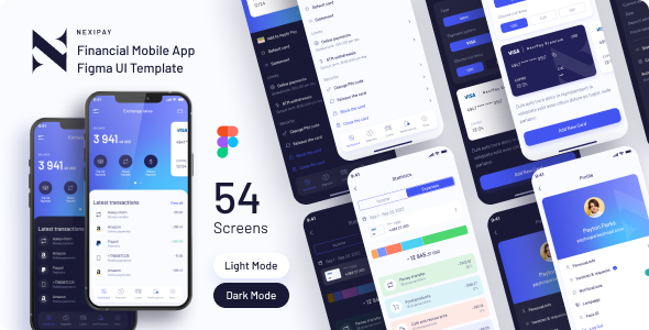 Nexipay - Banking Mobile App Figma UI Template