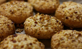 nut homemade cookies with almonds. Delicious sweet snack. food background, cookie texture close-up. - PhotoDune Item for Sale