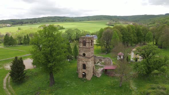 A view of the Basilica Monastery in the village of Krasny Brod in Slovakia