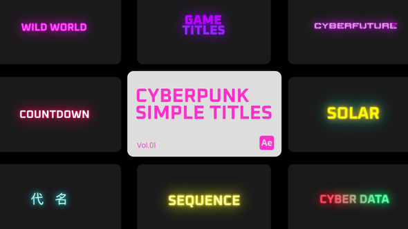 Cyberpunk Simple Title 01 for After Effects alt