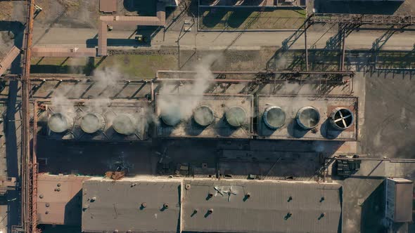 Aerial View. Coke Plant. Coke Batteries. Old Factory. Industrial View