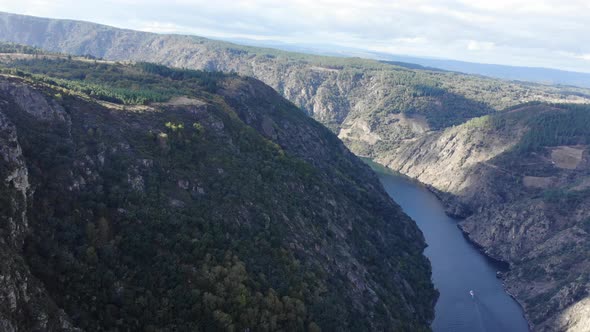 River Sil Canyon, Galicia Spain. Aerial View