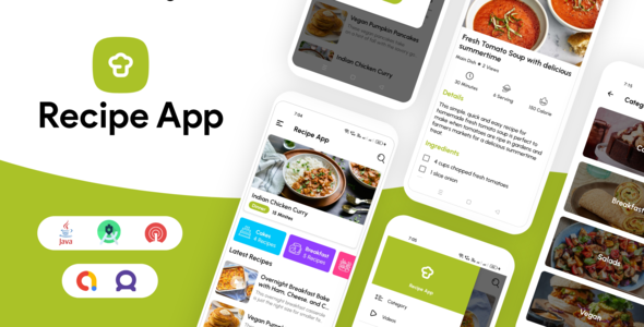 Recipe app with Admin panel, Facebook and Admob ads