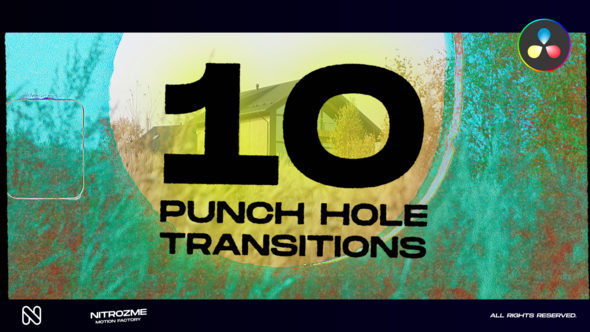 Punch Hole Transitions Vol. 02 for DaVinci Resolve