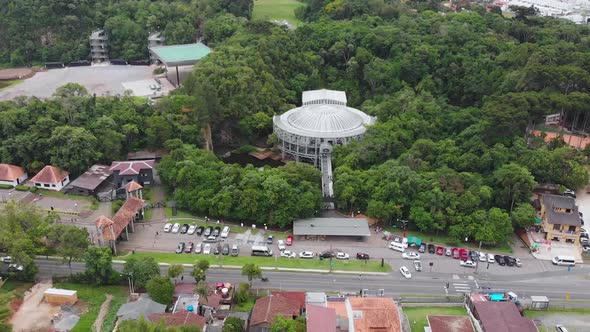 Wire Opera House, Pedreira park (Curitiba, Parana, Brazil) aerial view