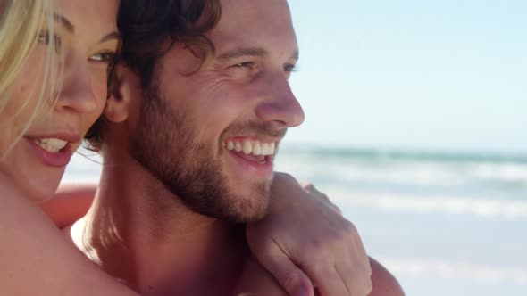 Couple embracing each other at beach