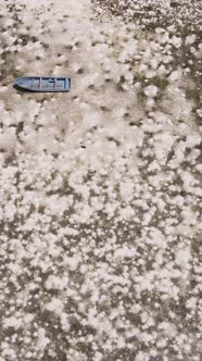 Vertical Video of Low Tide in the Ocean Near the Coast of Zanzibar Tanzania