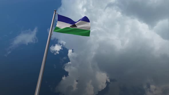 Lesotho Flag Waving 4K