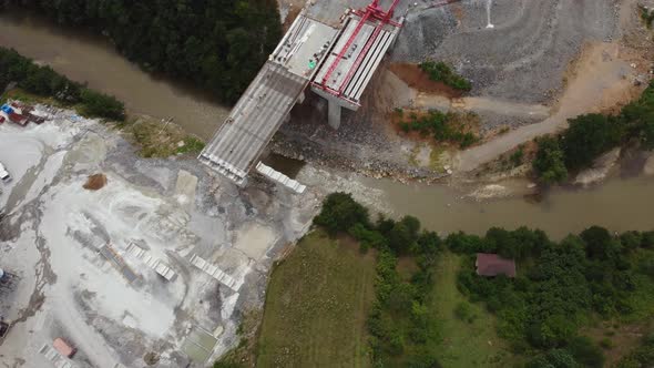 Building Bridge Via Workers Aerial