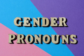 Gender Pronouns, phrase as banner headline - PhotoDune Item for Sale