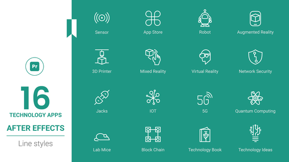 Marketing Technology Icon Set Line Pack - MORGRT