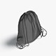 Black Drawstring Backpack - sport pouch with cord - 3DOcean Item for Sale