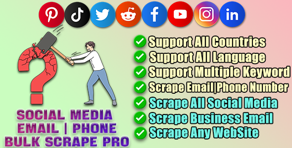 Social Media Emails|Phones|Any Bulk Scrape & Extractor Pro