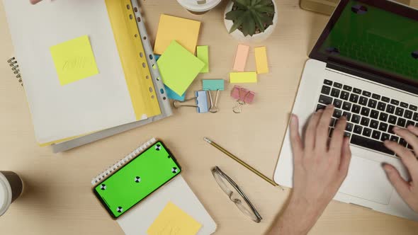 Business People Working in Modern Office Together Top View