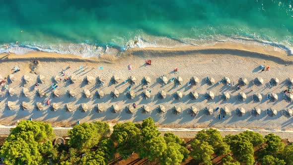 Croatia. Aerial view on the beach. Vacation and adventure. Beach and blue water. Top view