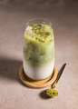 Cold milkshake with matcha tea. Summer party or bar menu concept. - PhotoDune Item for Sale