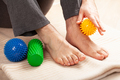 man doing flatfoot correction self massage at home - PhotoDune Item for Sale