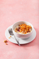 rice pudding with Norwegian brunost traditional brown cheese and raspberry jam - PhotoDune Item for Sale