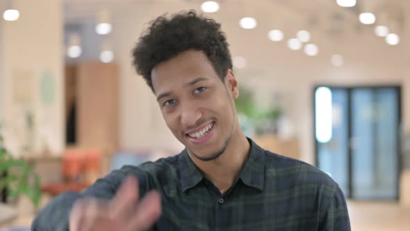 African American Man Showing Victory Sign